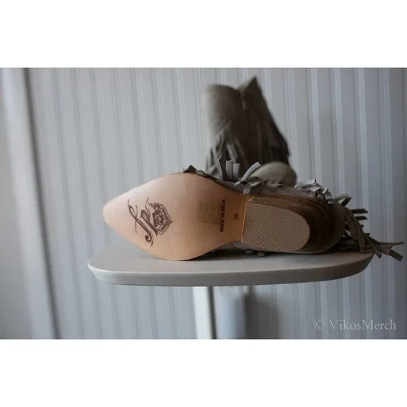 Free People Lawless Fringe Western Boots Size 39 Bone - Picture 3 of 6